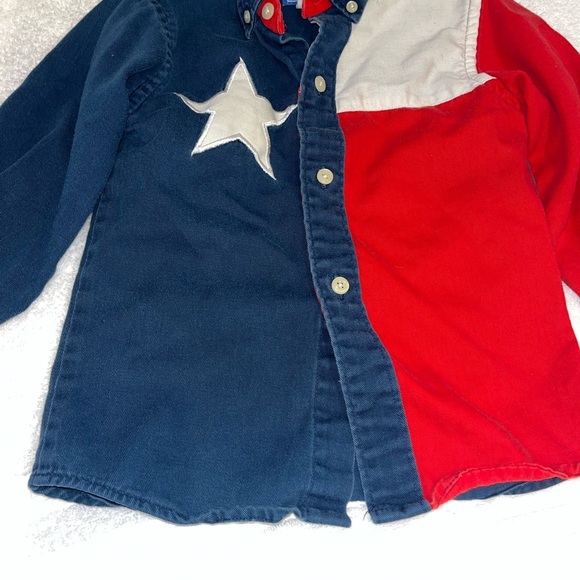 texas cotton Other - Texas Cotton Texas Flag Shirt Toddler Boy Size 4 Long Sleeve Button Up Star